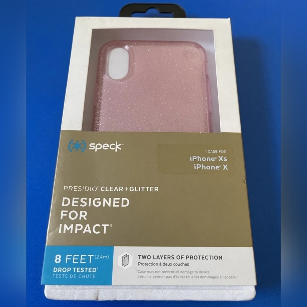 iPhone X/XS - Speck Presidio Clear+Glitter Case (PINK)